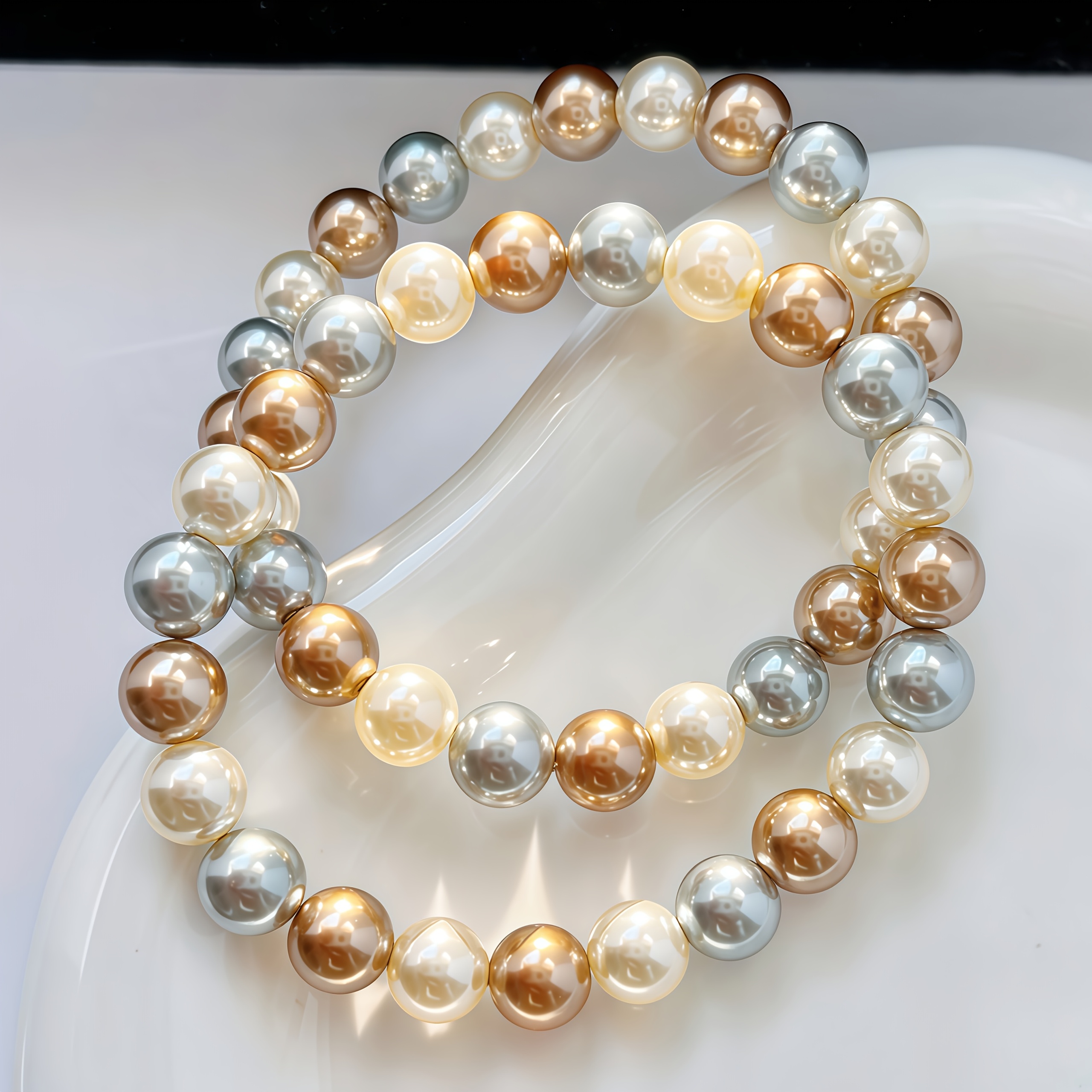 Melad Mixed Gray Pearls Bracelet for Weddings Birthdays